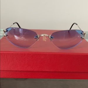 Cartier vintage rimless silver sunglasses